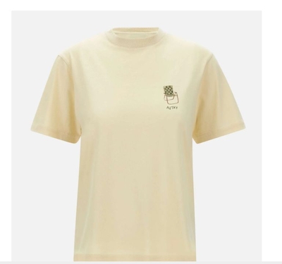 Camiseta de algodón para mujer Autry Main en color crema